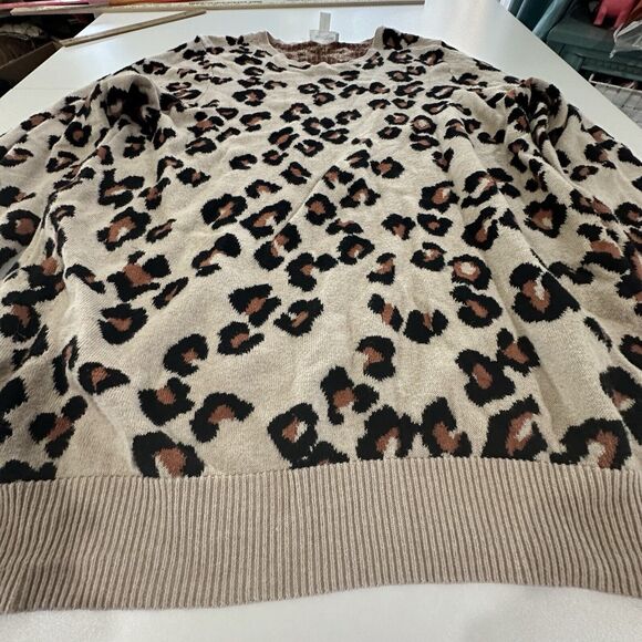 MOTHERHOOD Maternity Women's Size 2X Leopard Animal Print Pullover Sweater Soft - Picture 2 of 10